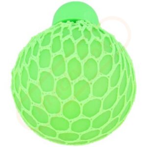 neonově zelený antistresový míček v síťce